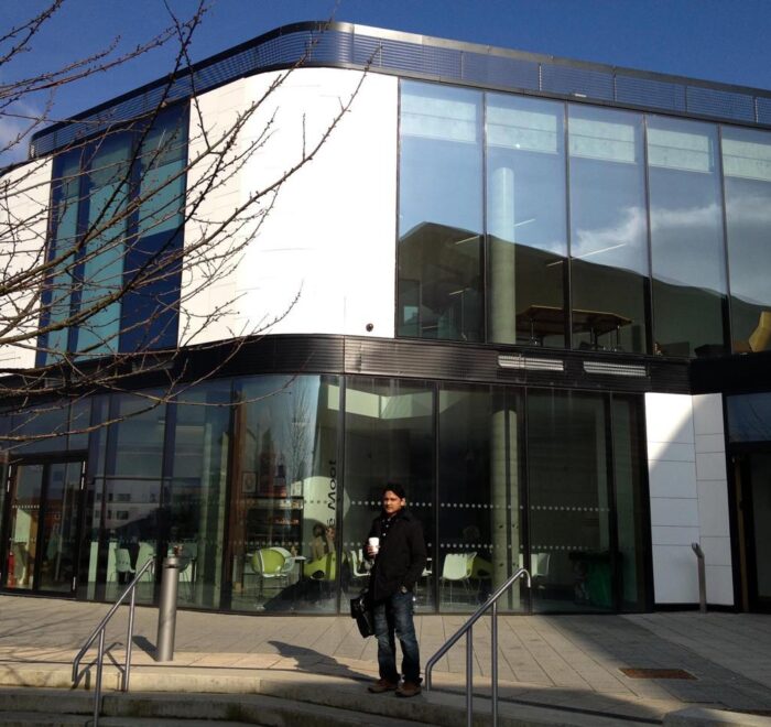 13. in front pf DE Hav campus, university of Heartfordshire